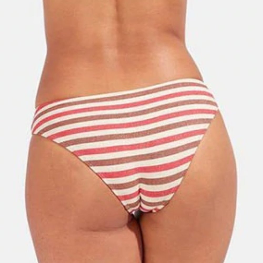 Solid & Striped The Wendy Striped Shimmer Bikini Bottom - Picture 8 of 9